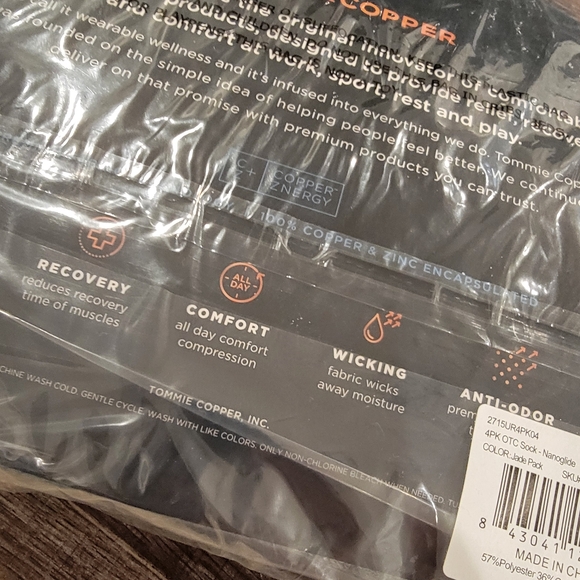 TOMMIE COPPER Compression Over Calf Socks Jade Green 4 Pc Nanoglide Large NWT - Picture 8 of 15